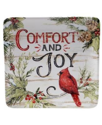 Evergreen Christmas 4 Piece Dessert Plate