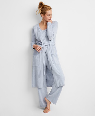 JENNI Women's Short-Sleeve Jogger Pajamas Set Grey Large NWT