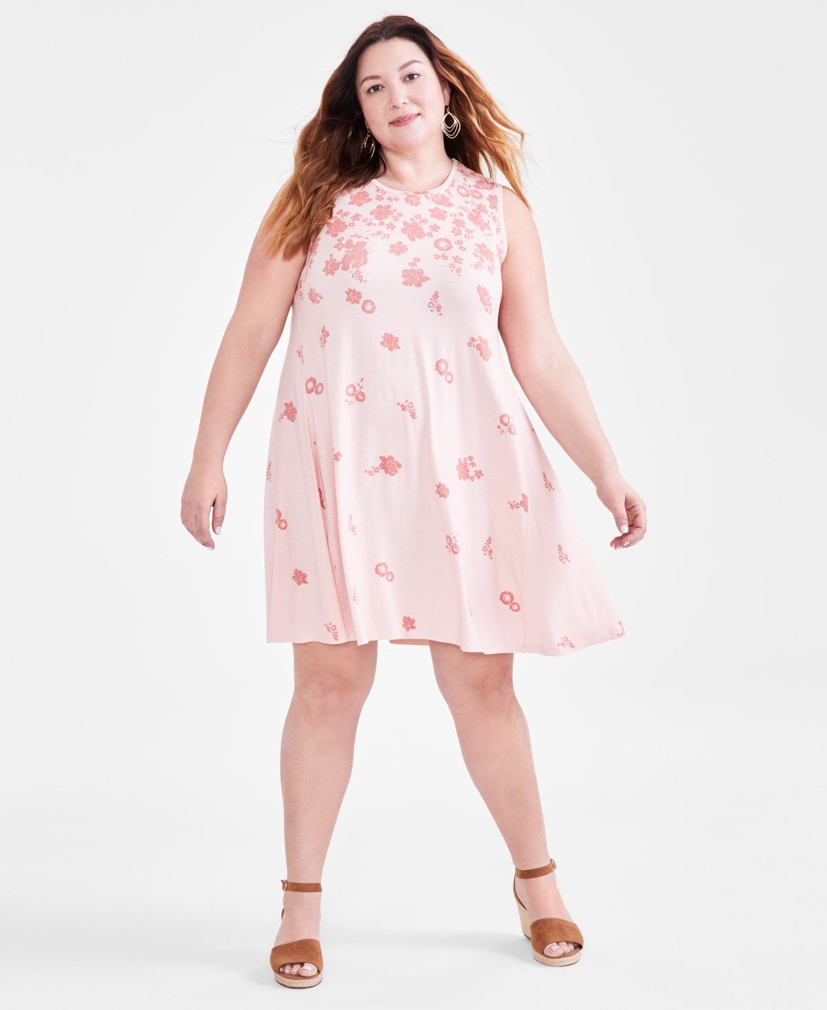 Style & Co Plus Size Printed Flip-flop Dress, Created For Macy's In Raining Floral