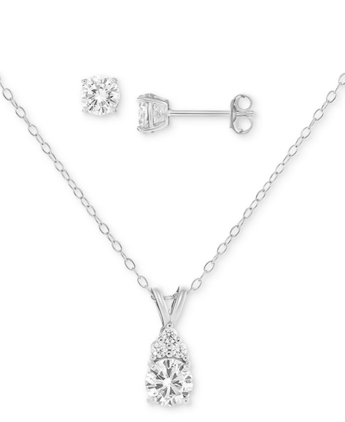 Giani Bernini 2-Pc. Set Cubic Zirconia Pendant Necklace & Stud Earrings