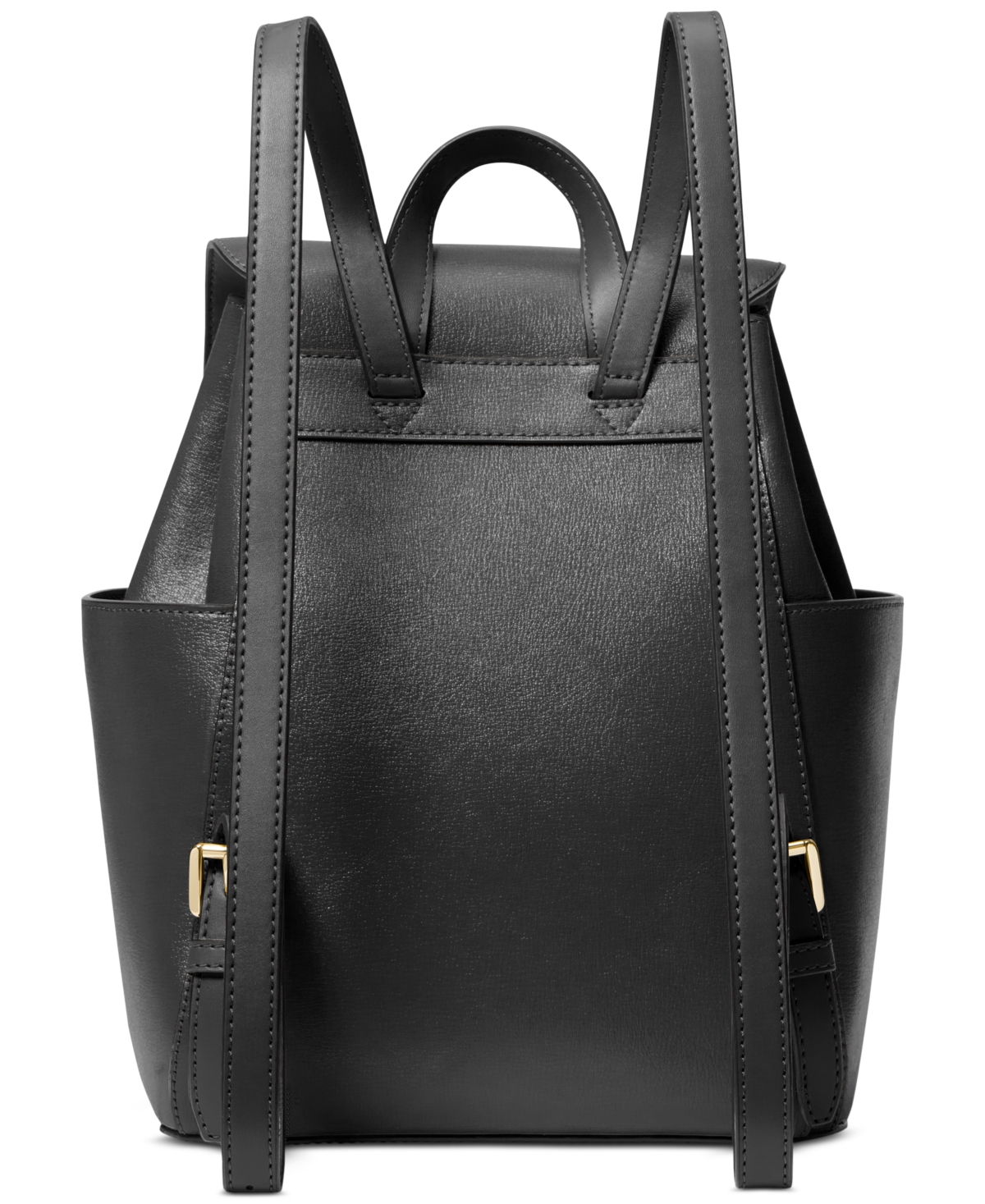 Shop Michael Kors Michael  Cheryl Medium Leather Drawstring Backpack In Black