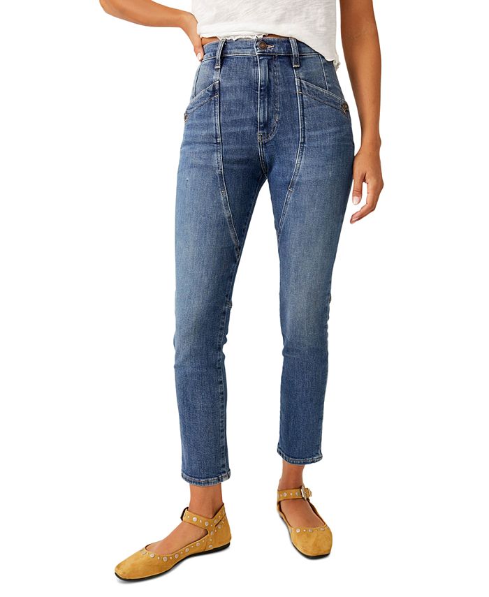 Free People Women's Beacon Mid-Rise Slim Crop Jeans - Macy's