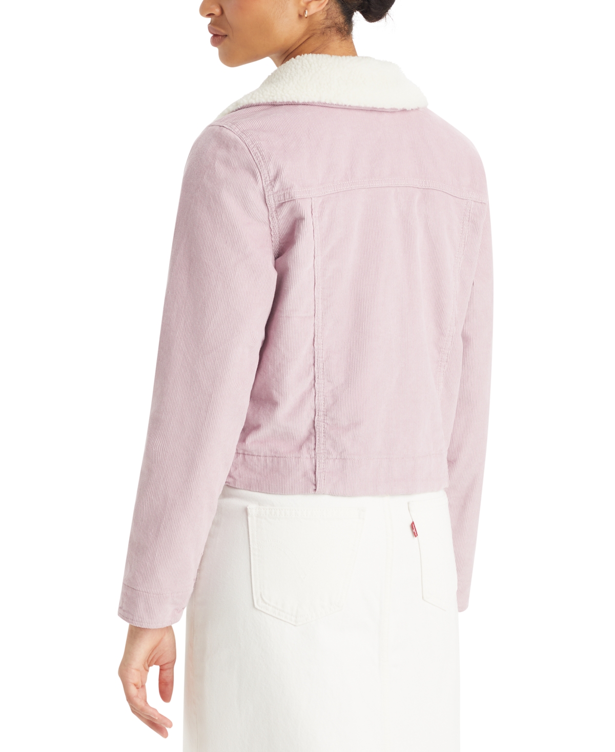Shop Levi's Women's Retro Sherpa-collar Ribbed Corduroy Jacket In Keepsake Lilac