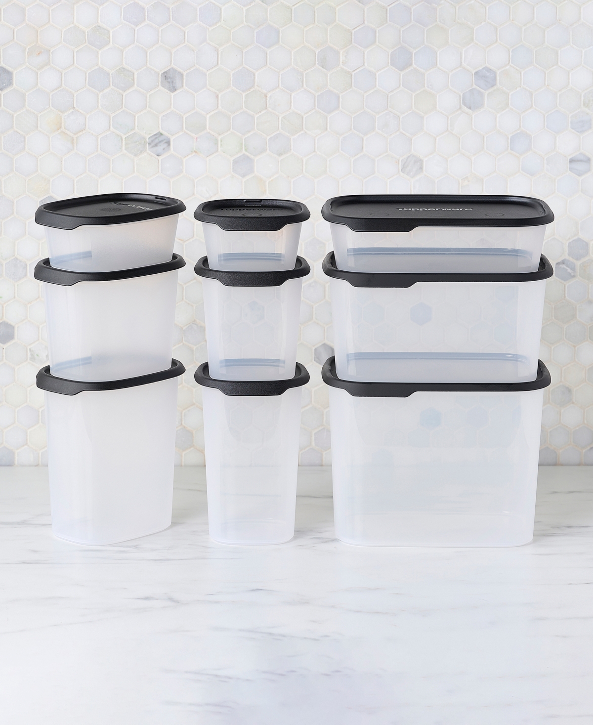 Tupperware One Touch Fresh 18 Pc Container Set In Black