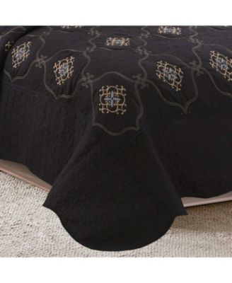 3 Piece Quilted Embroidery Quilts Bedspreads Set Emma - King/ California king