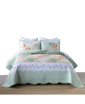 3 Piece Printed Quilt Bedspread Set B014 - Queen