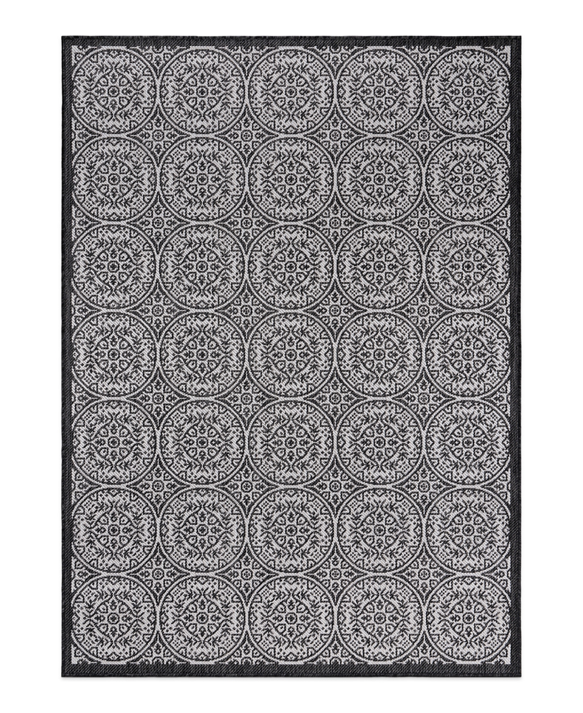 Main Street Rugs Bays Outdoor 121 7'10" X 10' Area Rug In Black