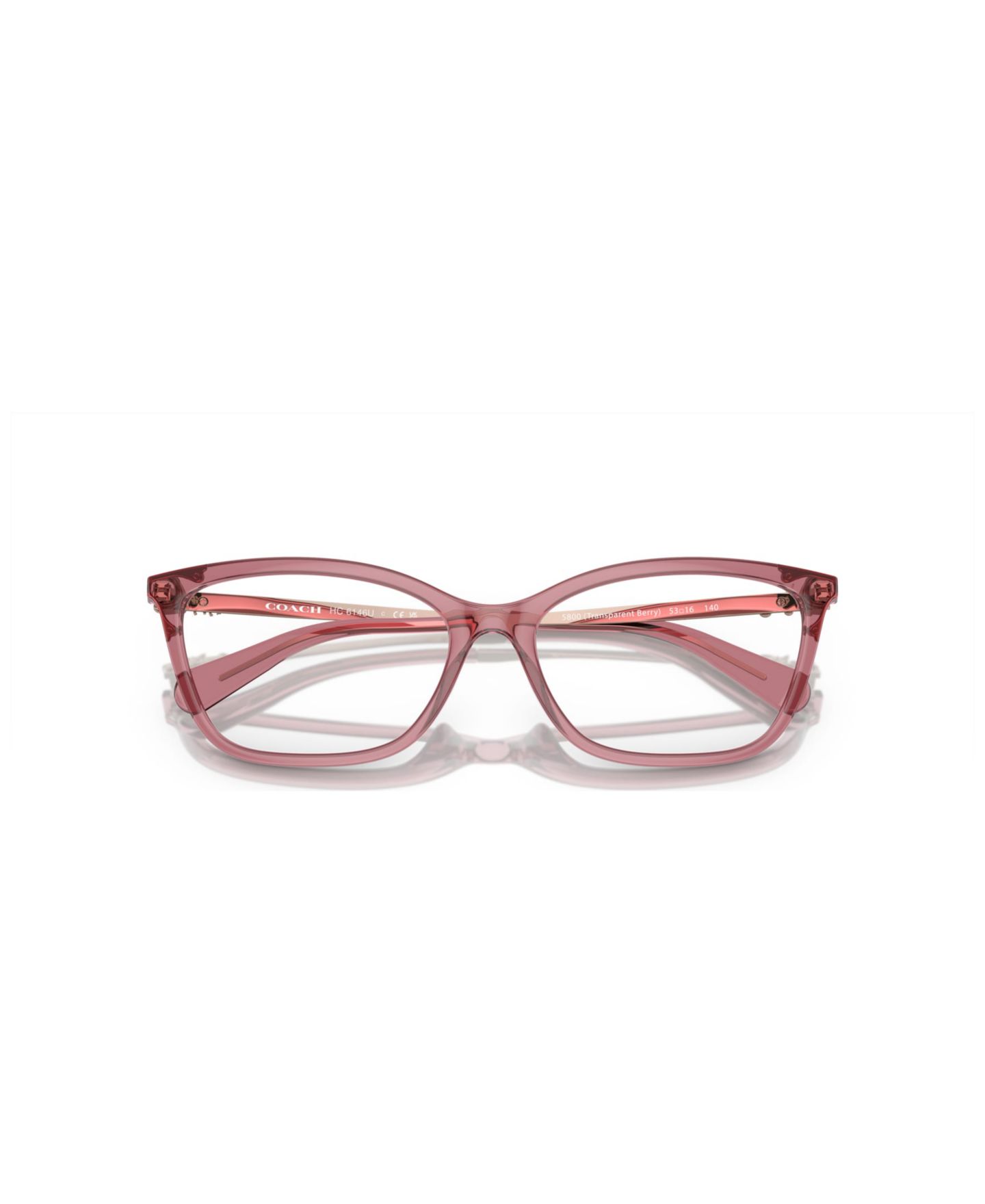 Женские очки Coach Woman Cat Eye Plastic HC6146U Eyeglasses, цвет: Прозрачный ягодный — фото 5