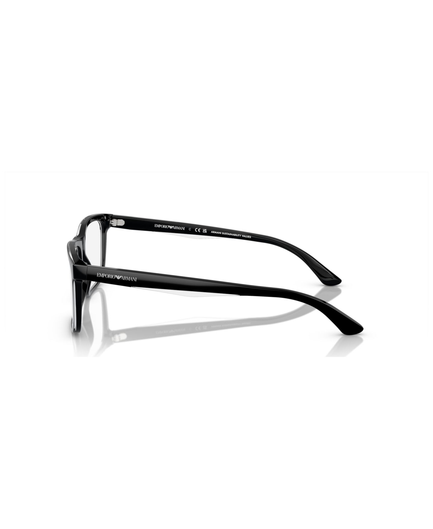 Мужские очки Emporio Armani Man Pillow Plastic EA3227 Eyeglasses, цвет: Блестящий чёрный — фото 4