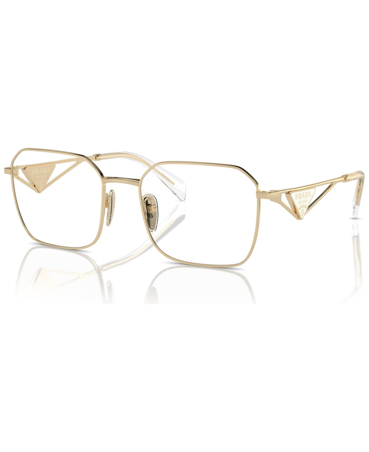 Женские очки Prada Woman Irregular Metal PR A51V Eyeglasses, цвет: Бледный золотой — фото 1
