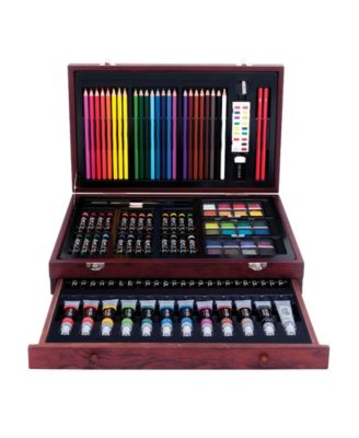 Deluxe Art Set in a Wood Organizer Case, 119 Pieces