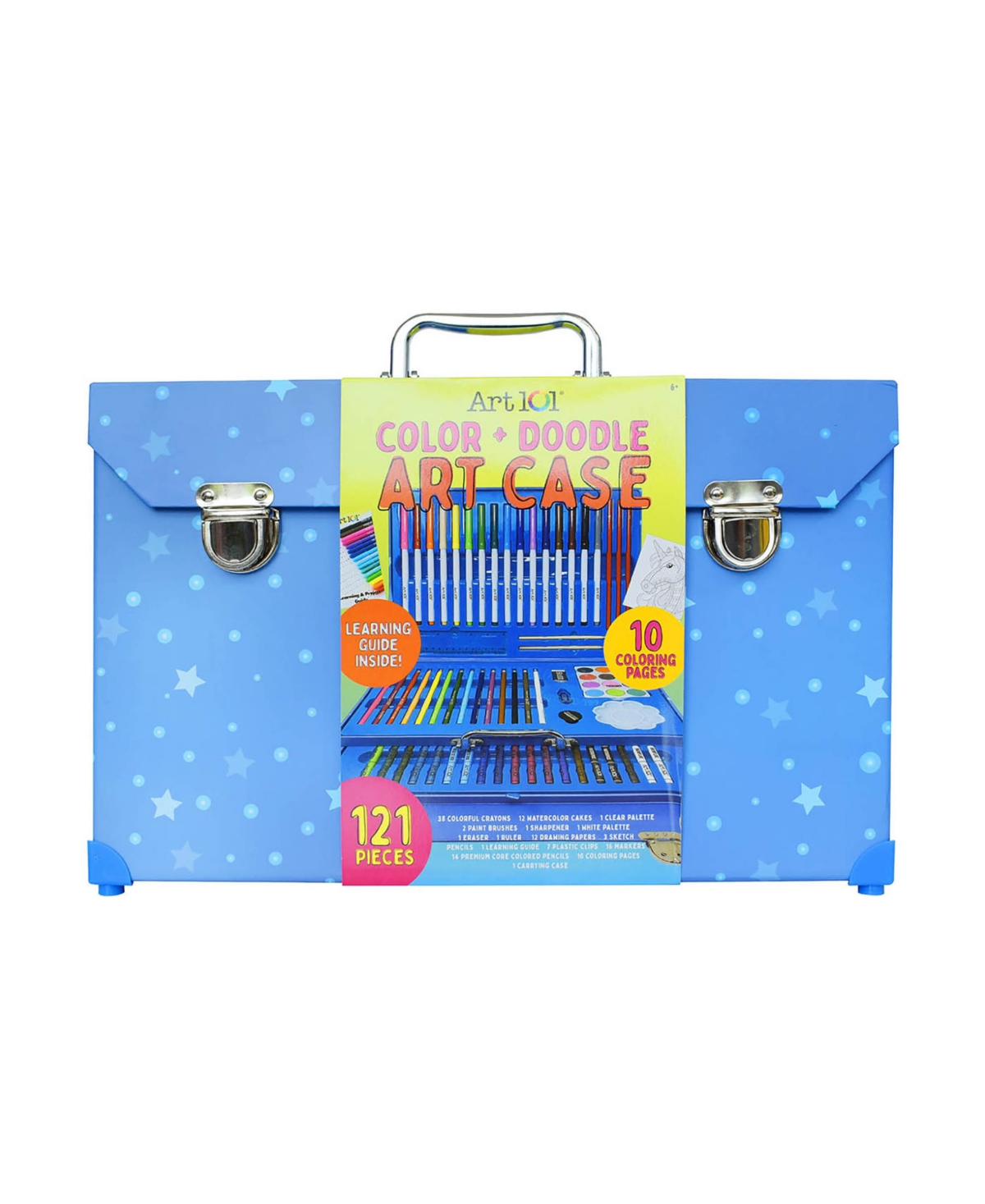 Art 101 Color Doodle Art Case, 121 Pieces In Blue