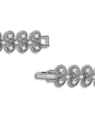 Cubic Zirconia Leaf Design Bracelet