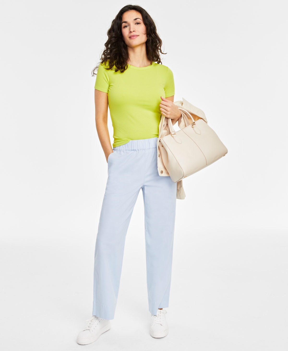 On 34th Women's Pull-on Chino Pants, Created For Macy's In Frozen Blue