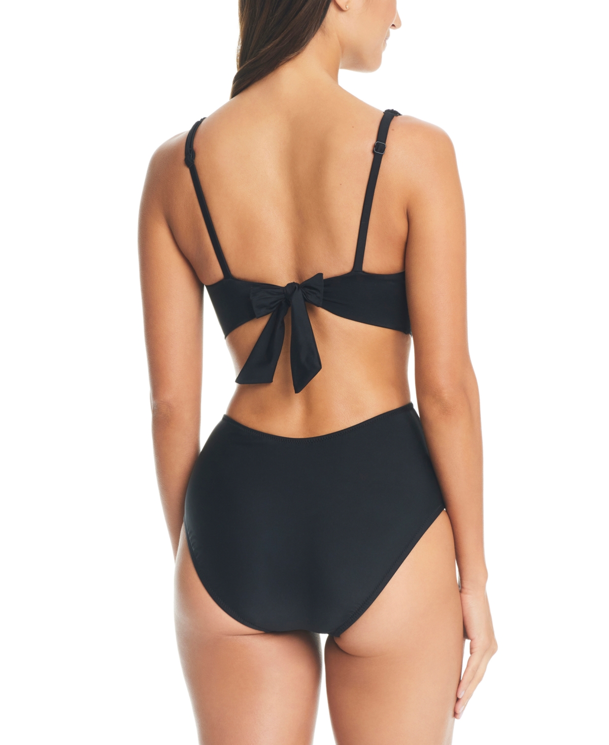 Bar Iii Women's Tell Me About It Stud One-piece Swimsuit, Created For Macy's In Black,silver