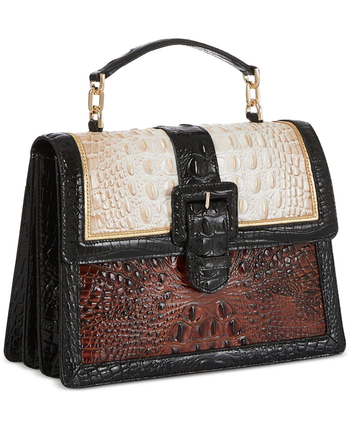 Brahmin Hallie Embossed Leather Satchel Macy's