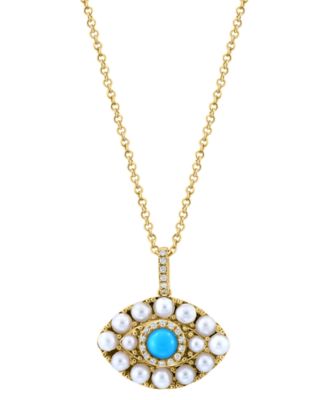 14k Gold Pearl Evil Eye 18 14k Gold Pearl Evil Eye 18
