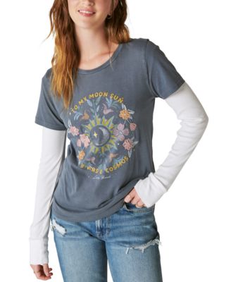 Lucky Brand - Women's Stars And Cosmos Embroidered T-Shirt