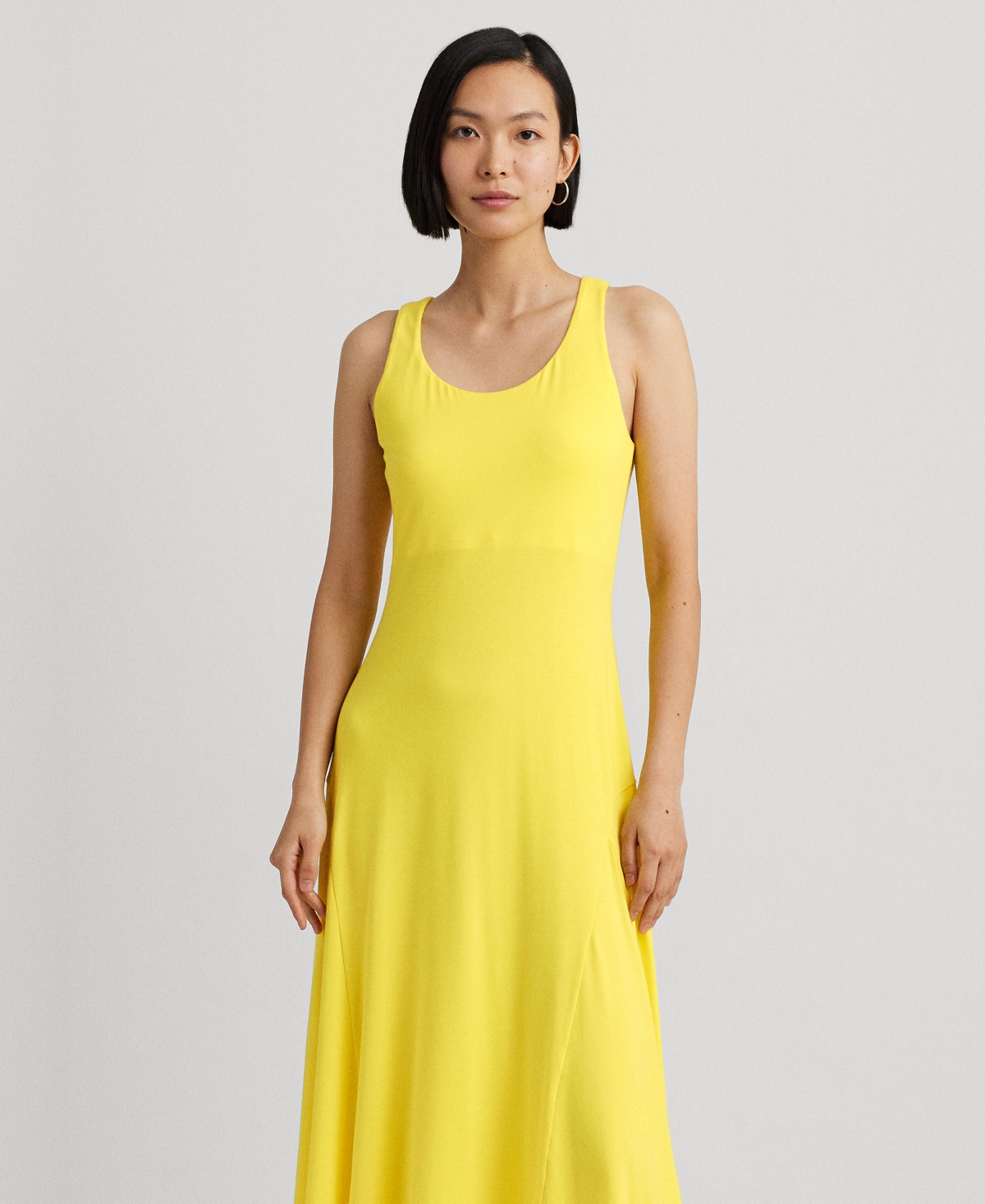 Lauren Ralph Lauren Women's Stretch Jersey Sleeveless Dress In Lemon Daffodil