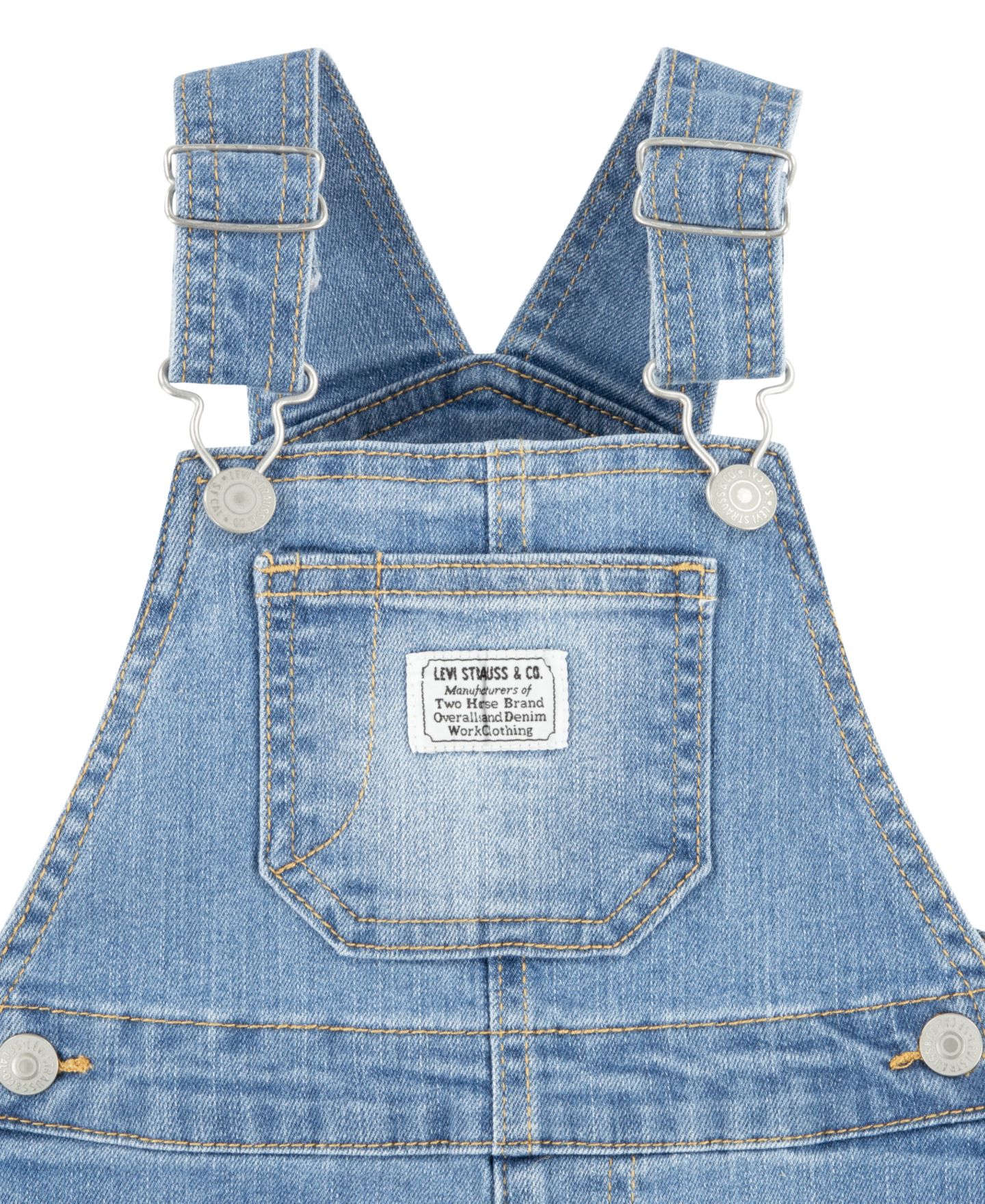Комбинезон Levi's Denim Overalls для малышей, цвет: Небесно-голубой — фото 3