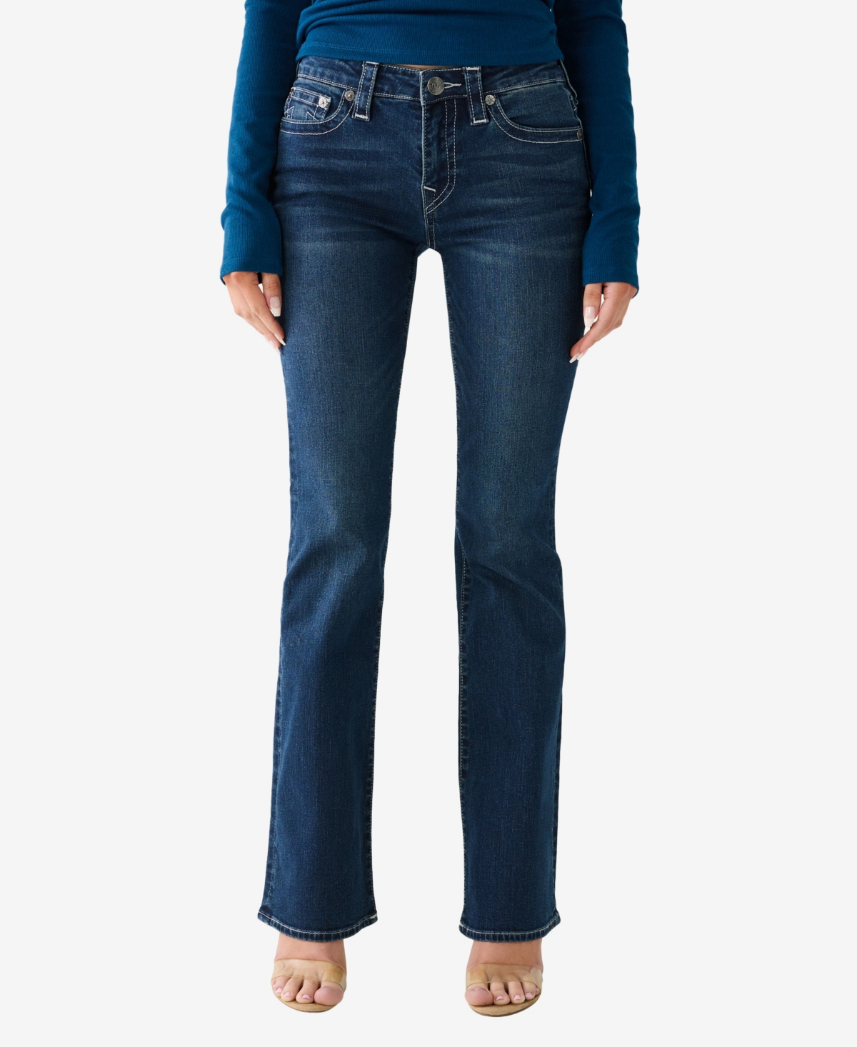 True Religion Women's Becca Crystal Pocket Boot Cut Jeans In Destination