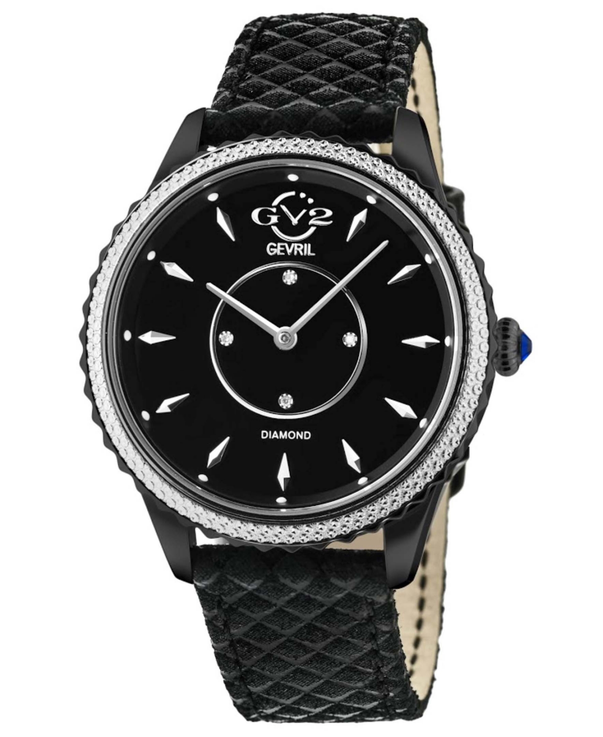 Gv2 By Gevril Women's Swiss Quartz Siena Black Leather Watch 38mm