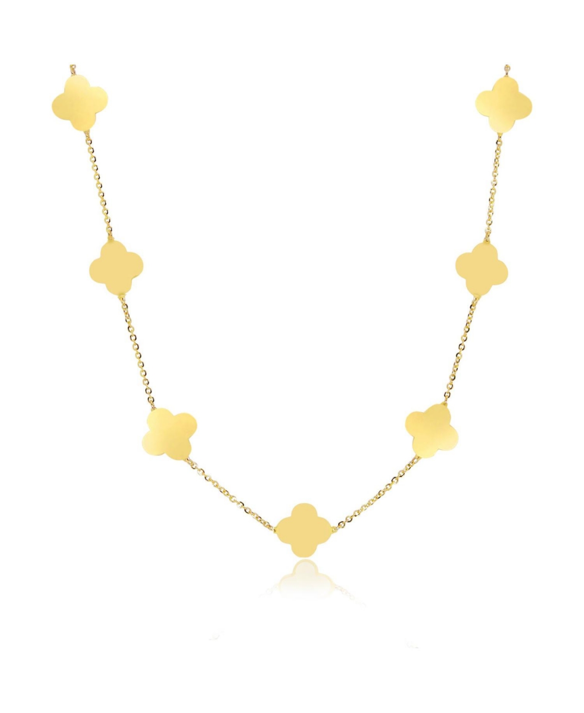 Small Gold Clover Necklace - Gold