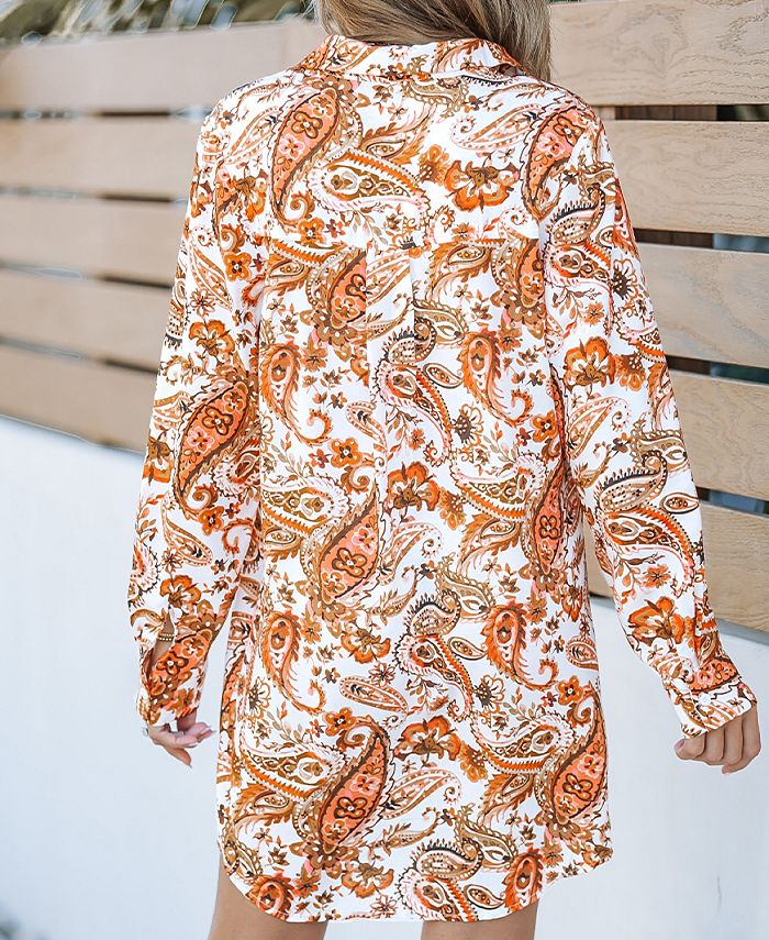 CUPSHE Women's Button Down Long Sleeve Cover Up Dress Macy's