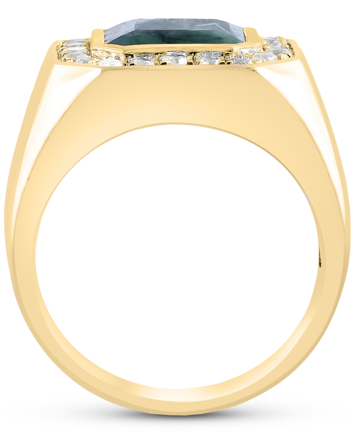 Effy Emerald (5-1/2 ct. t.w.) & White Sapphire (3/4 ct. t.w.) Halo Ring in 14k Gold-Plated Sterling Silver