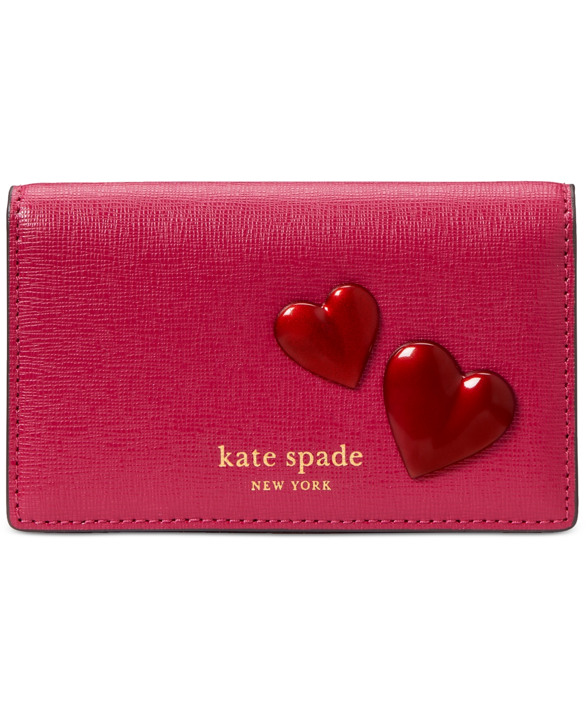 Kate Spade Pitter Patter Smooth Leather Bifold Snap Wallet In Red Multi