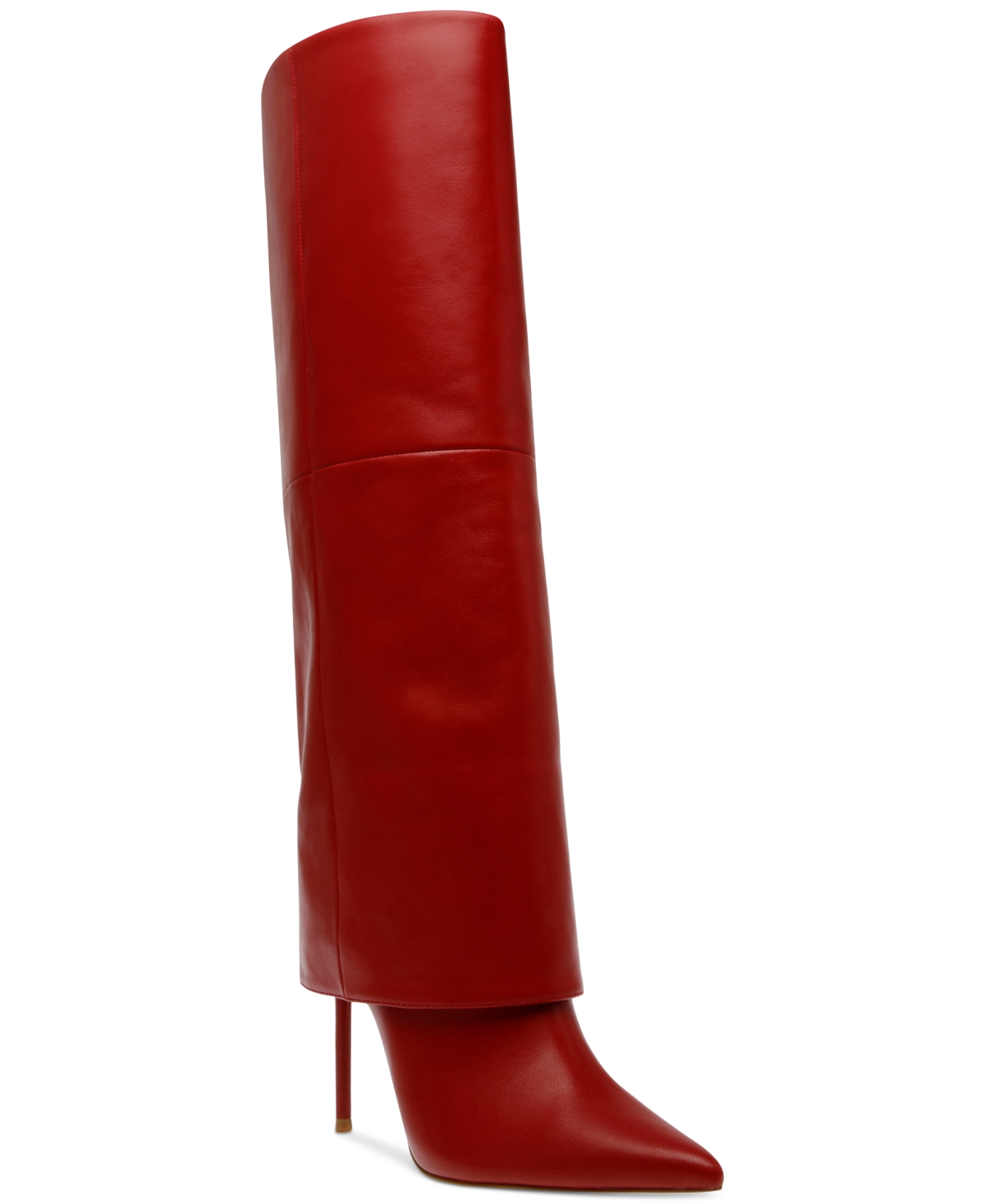 Steve Madden Women's Smith Stiletto Cuffed Tall Dress Boots In Red Leather