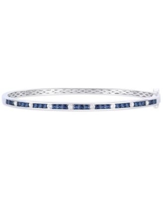 Sapphire (1-7/8 ct. t.w.) & White Sapphire (1/3 ct. t.w.) Bangle Bracelet in Sterling Silver (Also Available in Ruby)