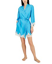 Sexy Satin Macys Womens Bathrobes Set With Lace Patchwork And