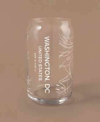 THE CAN Washington DC Map 16 oz Everyday Glassware, Set of 2