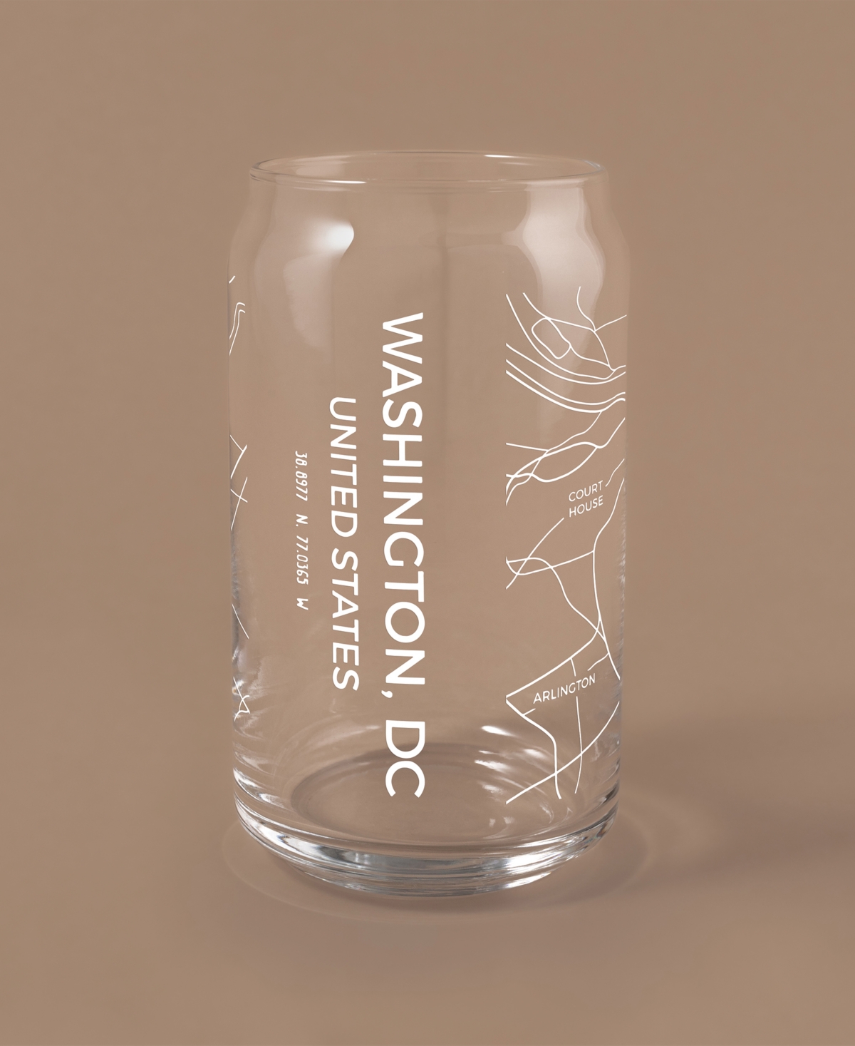 Shop Narbo The Can Washington Dc Map 16 oz Everyday Glassware, Set Of 2 In White