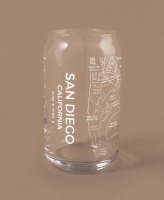 THE CAN San Diego Map 16 oz Everyday Glassware, Set of 2