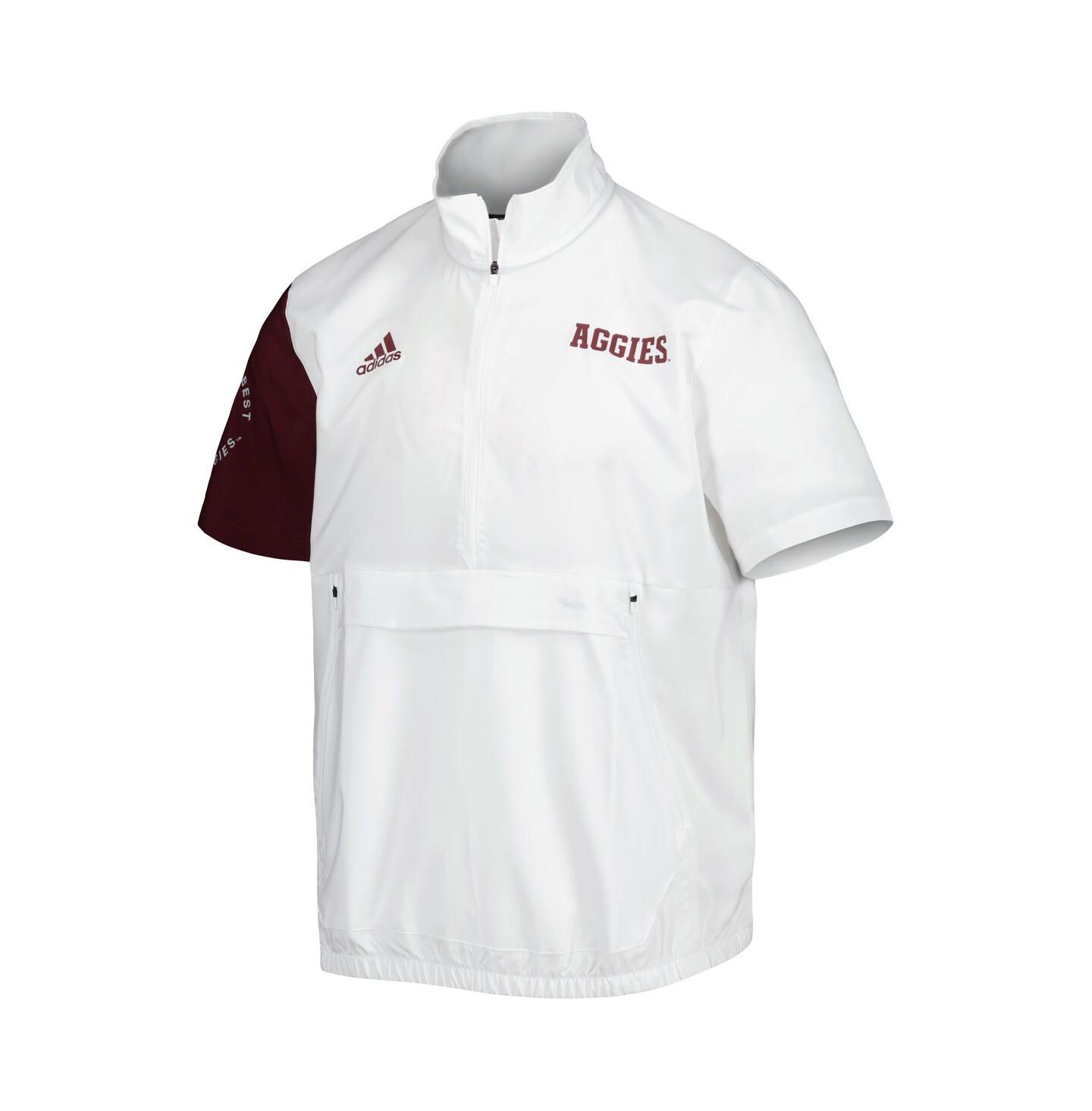 Мужская куртка adidas White Texas A&M Aggies M Stm Aeroready Quarter-Zip — фото 2