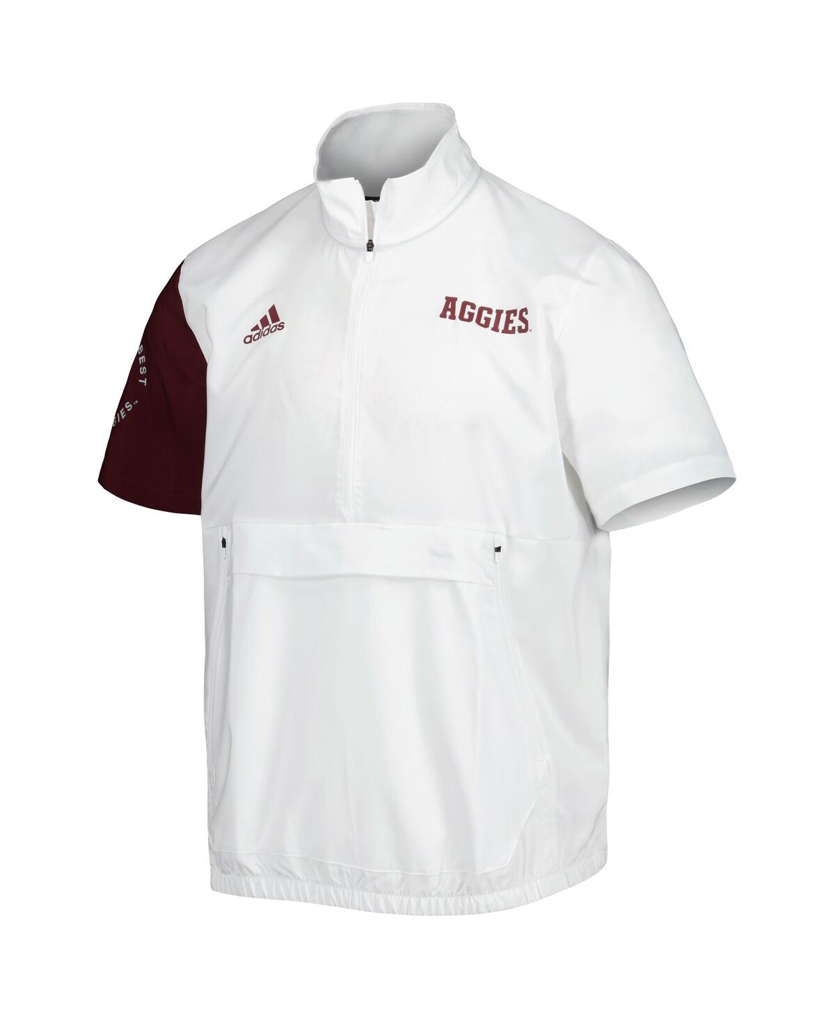 Shop Adidas Originals Men's Adidas White Texas A&m Aggies M Stm Aeroready Quarter-zip Jacket