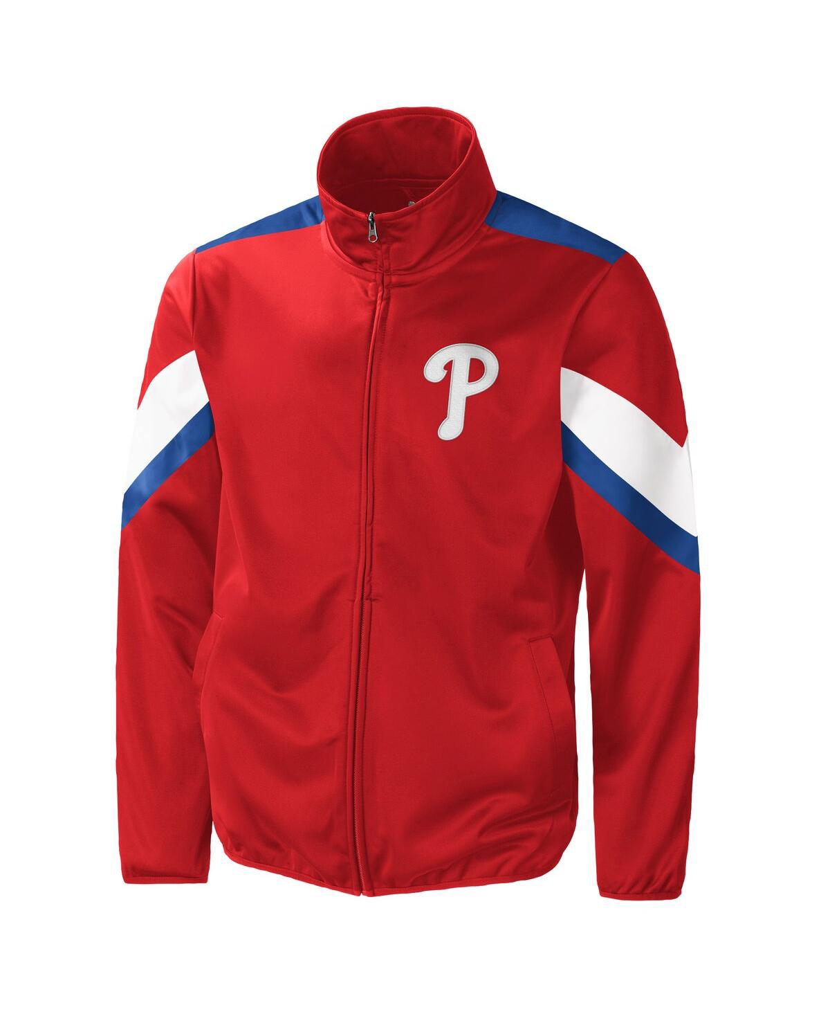 Shop G-iii Sports By Carl Banks Men's  Red Philadelphia Phillies Earned Run Full-zip Jacket
