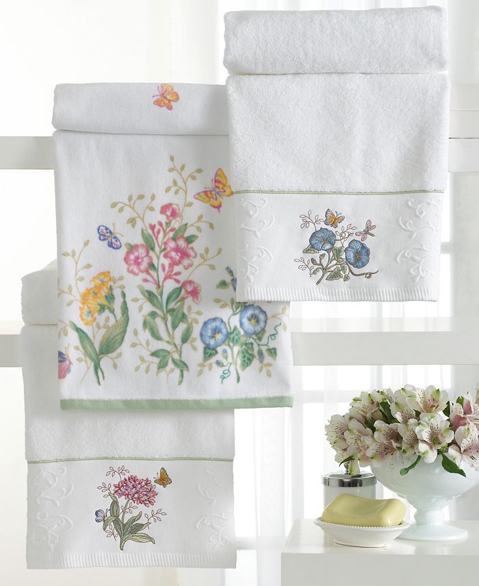 2-Piece Butterfly Floral Bath Towel Set