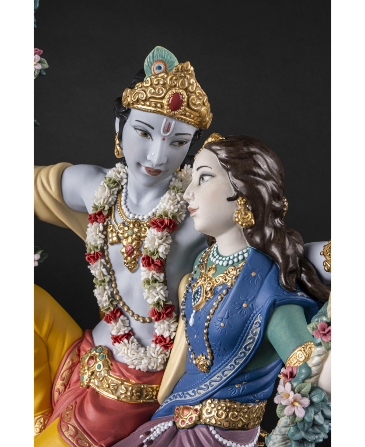 Lladrò Radha Krishna On A Swing Figurine In Multi