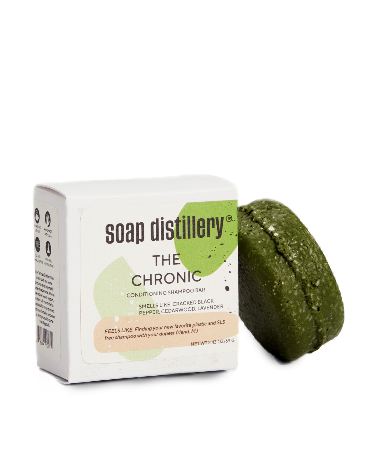 Soap Distillery The Chronic Shampoo Bar In Green