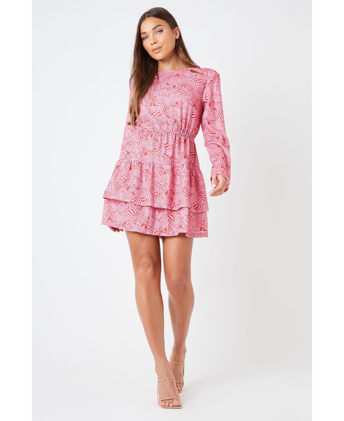 CREEA THE LABEL WOMEN'S CUT OUT MINI SHOULDER DRESS