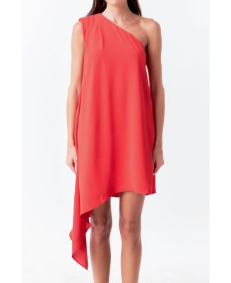 asymmetry shoulder design frill tuck SH