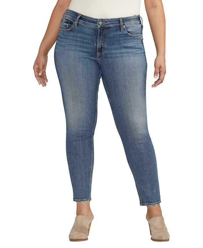 Silver Jeans Co. Plus Size Suki Mid-Rise Curvy-Fit Skinny Jeans - Macy's