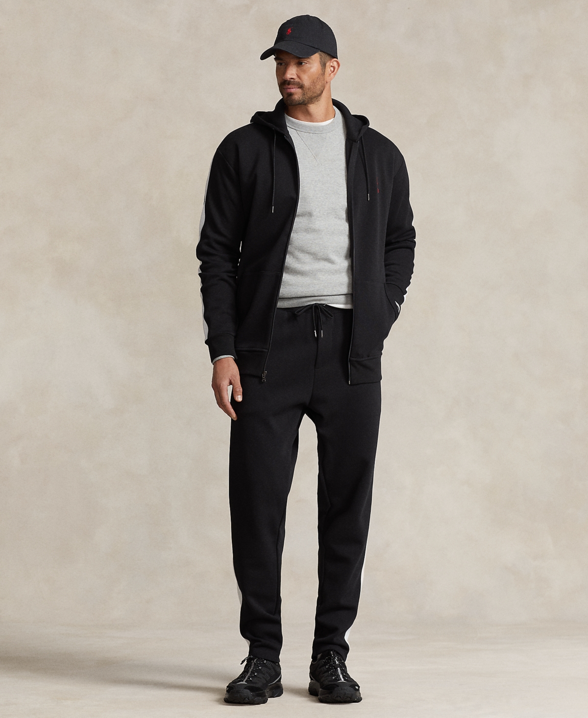 Shop Polo Ralph Lauren Men's Big & Tall Double-knit Jogger Pants In Polo Black Multi