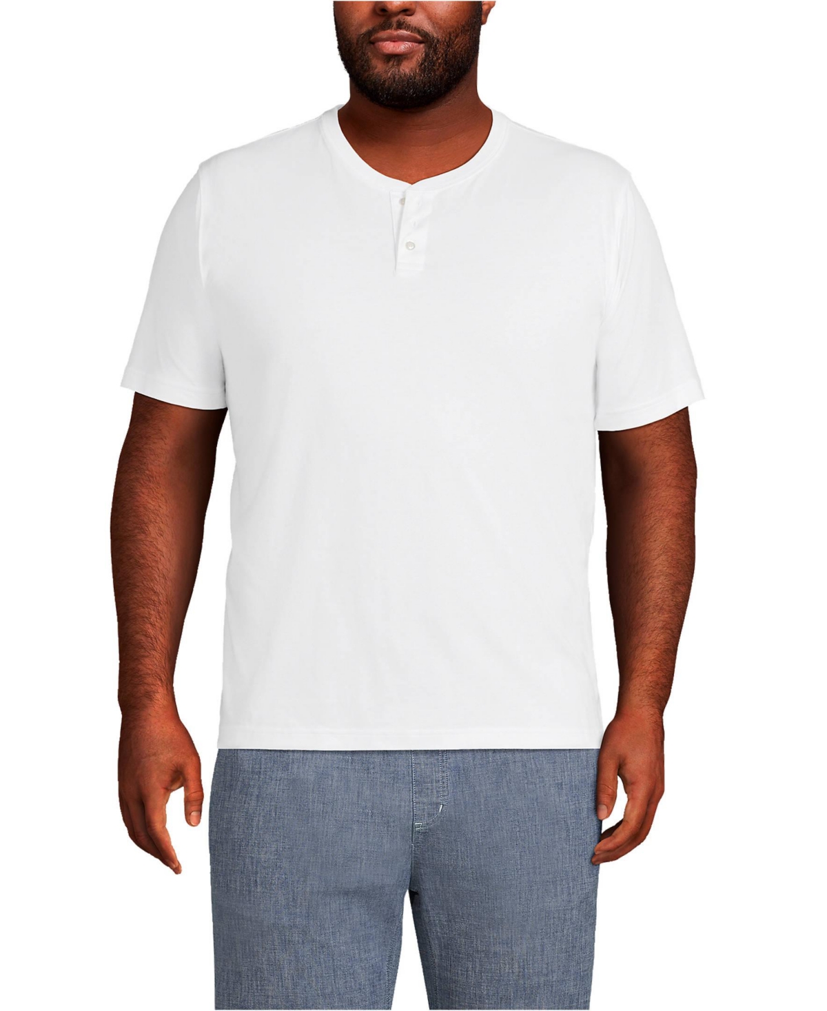 Big & Tall Short Sleeve Super-t Henley T-Shirt - Gray heather