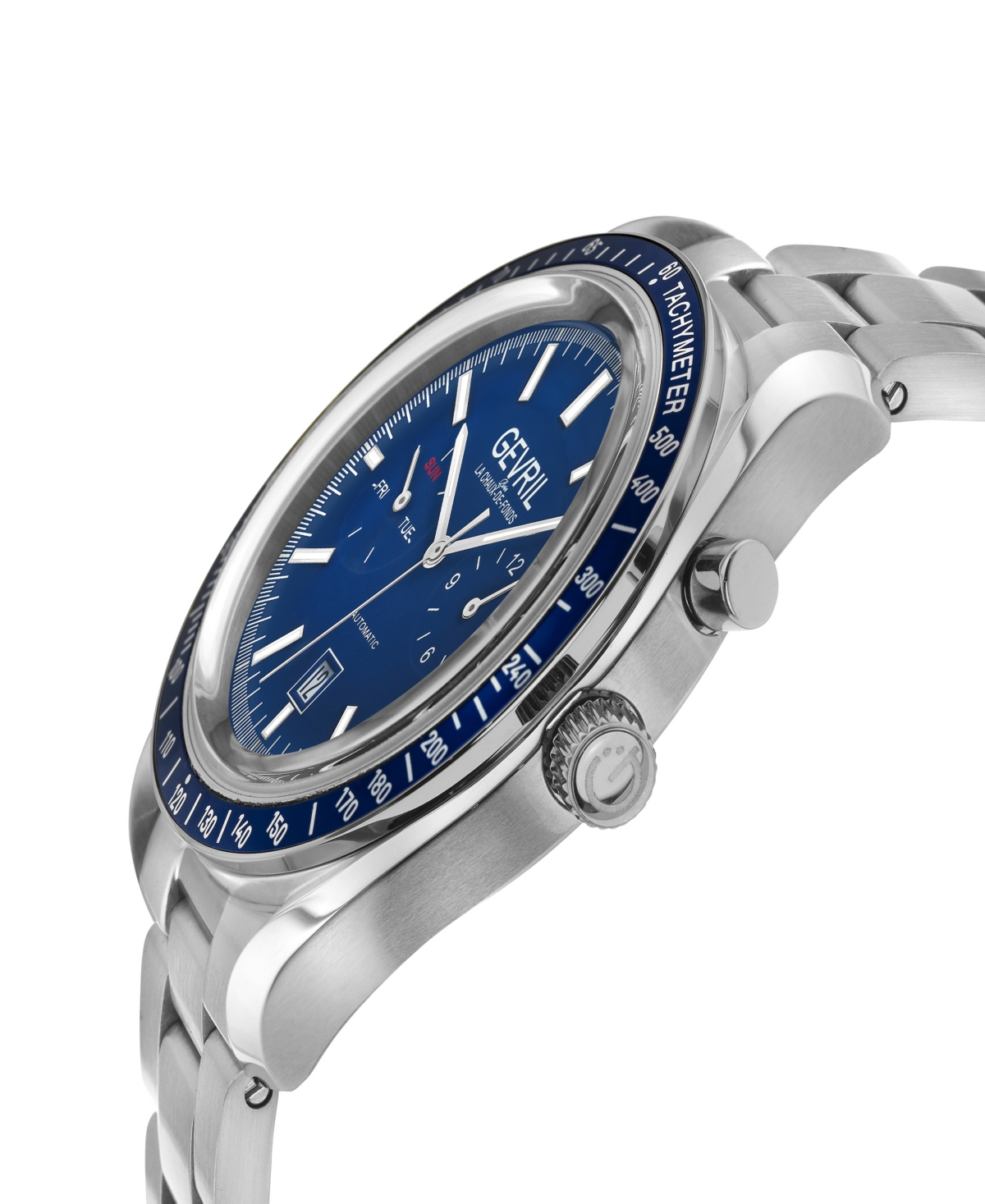 Shop Gevril Men's Lenox Silver-tone Stainless Steel Watch 44mm