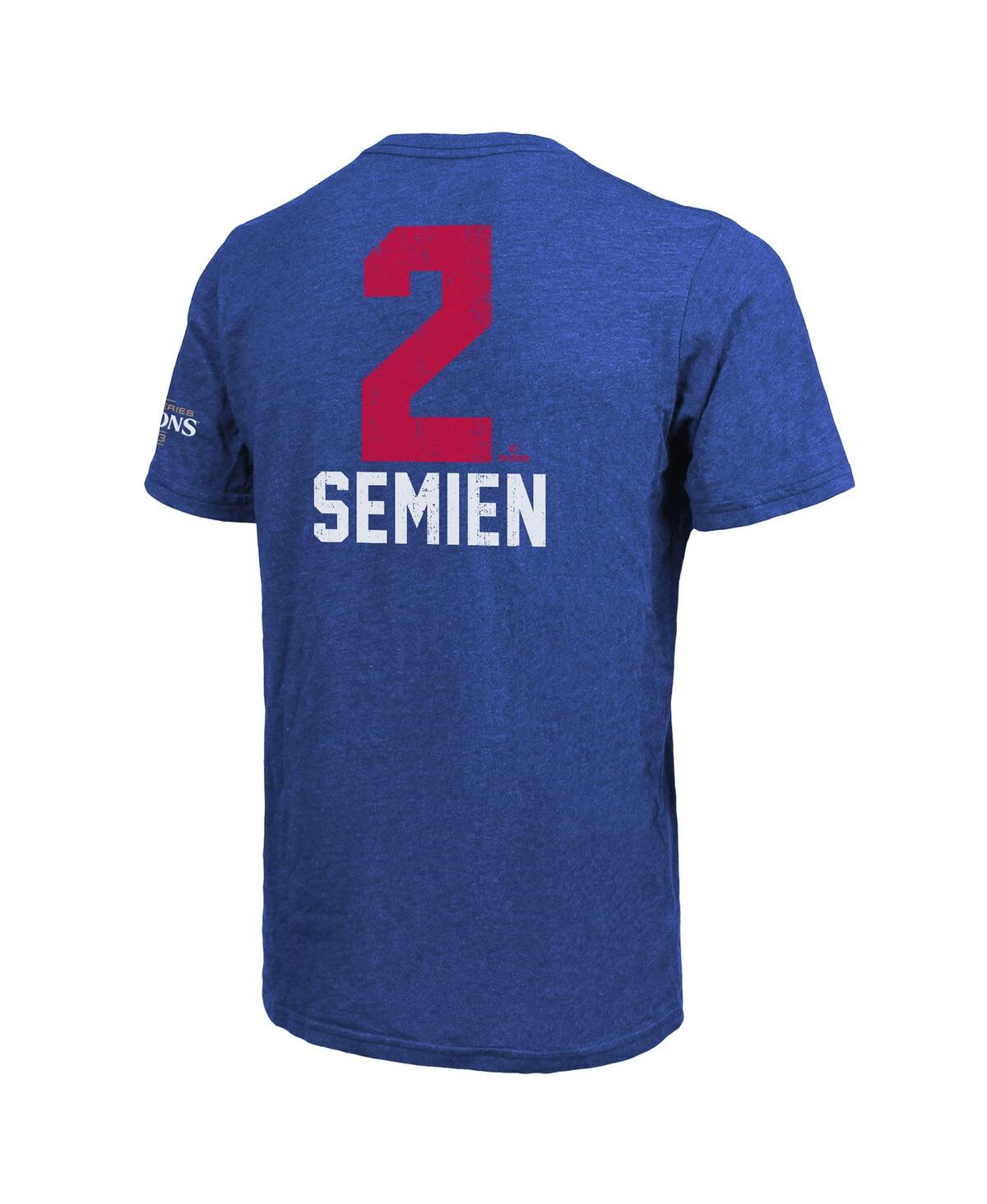 Men's Majestic Threads Marcus SemienTexas Rangers 2023 World Series Champions Name and Number T-shirt - Royal