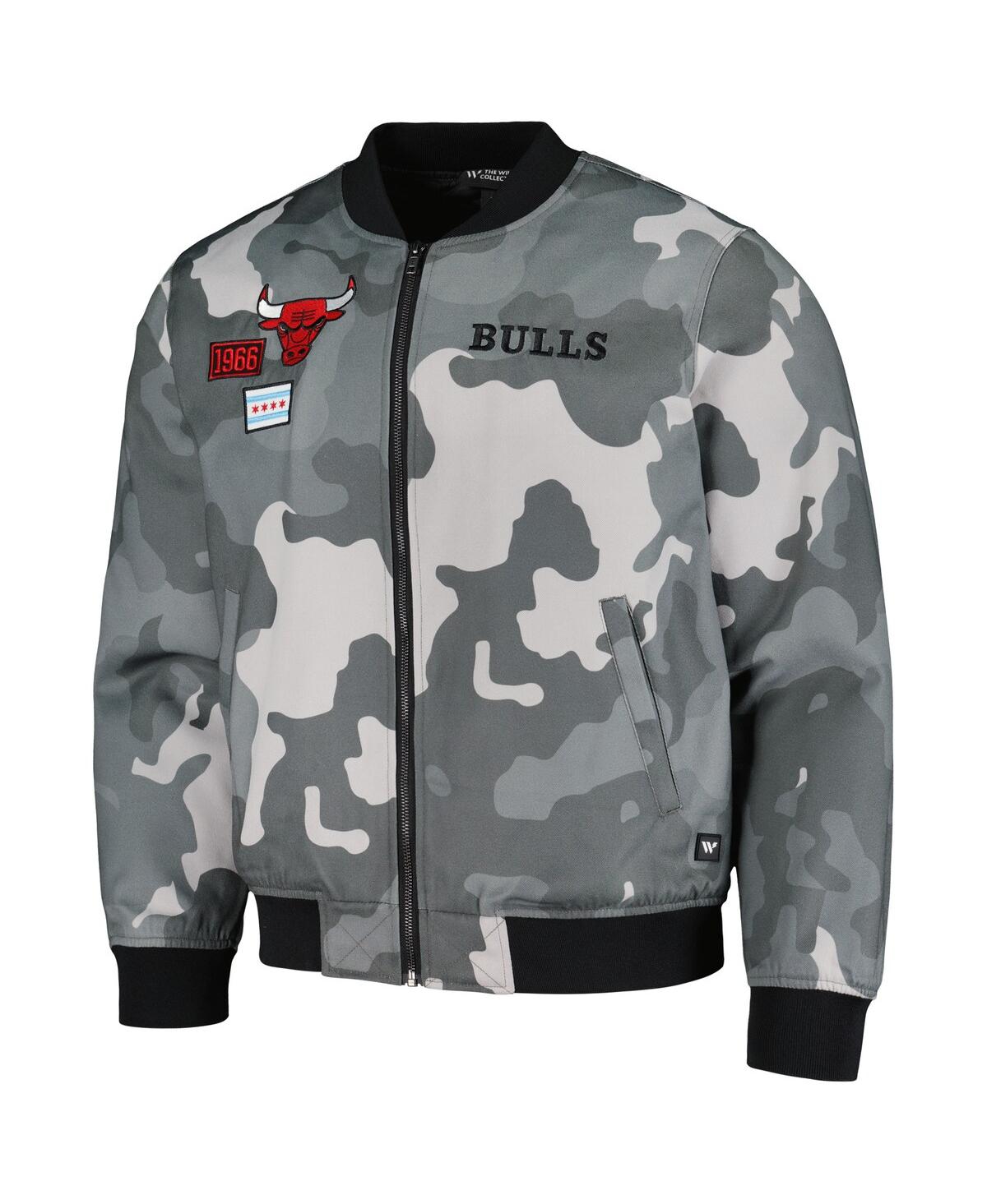Shop The Wild Collective Men's And Women's  Gray Chicago Bulls 2023/24 City Edition Camo Bomber Full-zip J